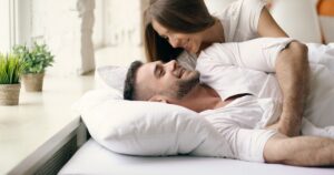 Blog 36 A couple waking together in bed, on mismatched libidos in a relationship