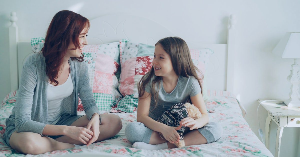A parent telling a child about divorce gently